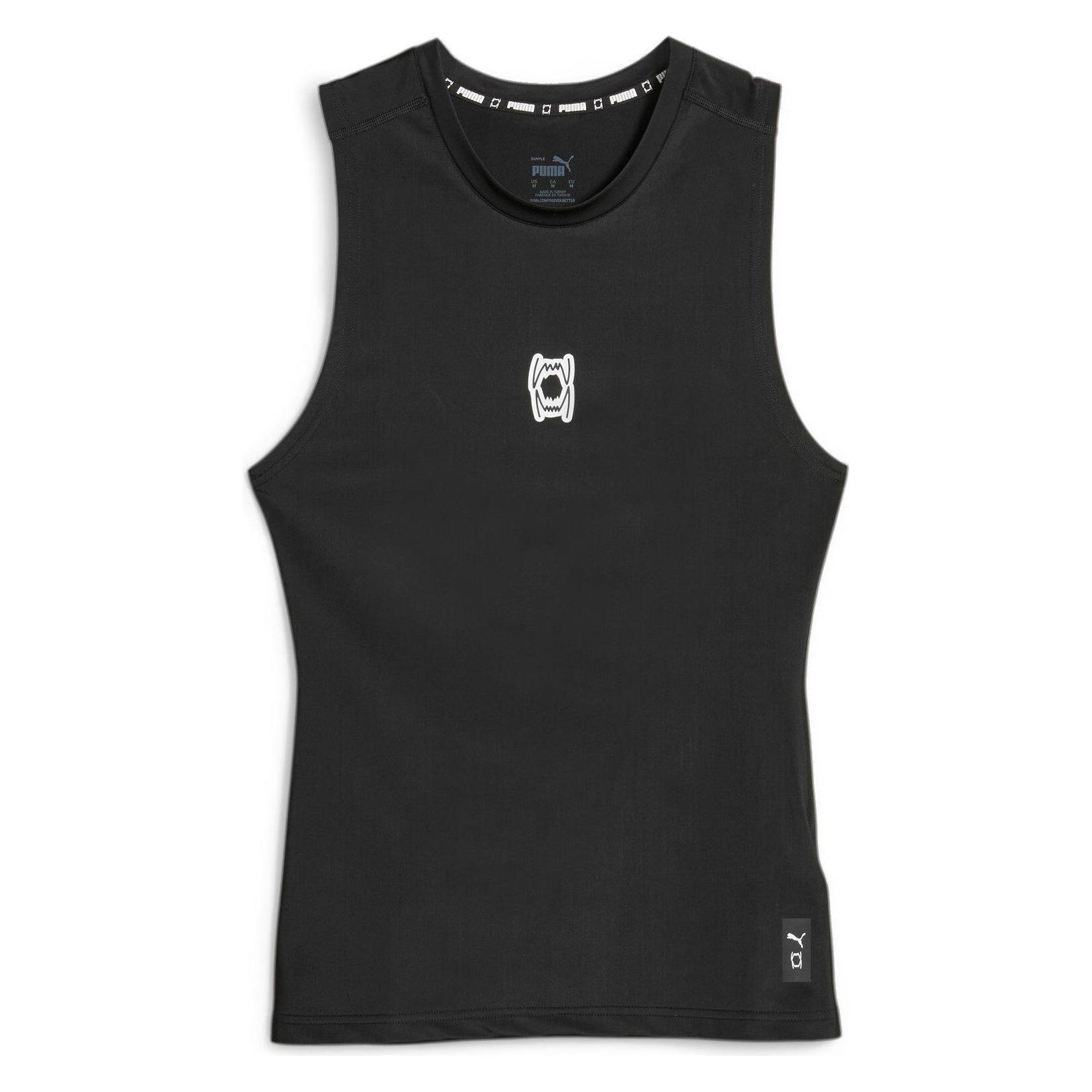 Puma, Mannen, Sportief Shirt, Hoops Team Slvs Top Baselayer (M), Zwart, M