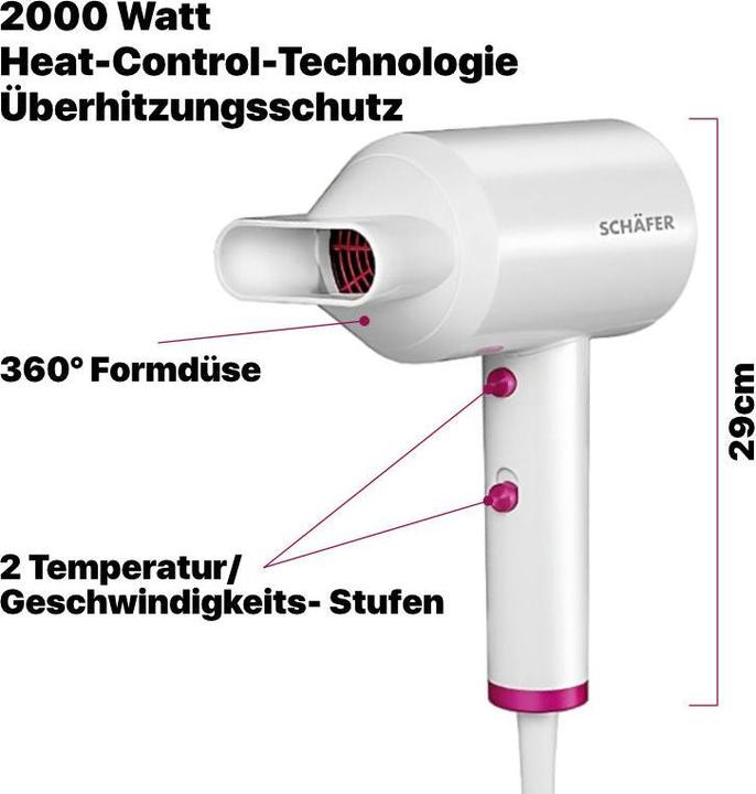 Immagine prodotto Schäfer IT-Systems Haartrockner Haarföhn Föhn Hairdryer (2000 W)