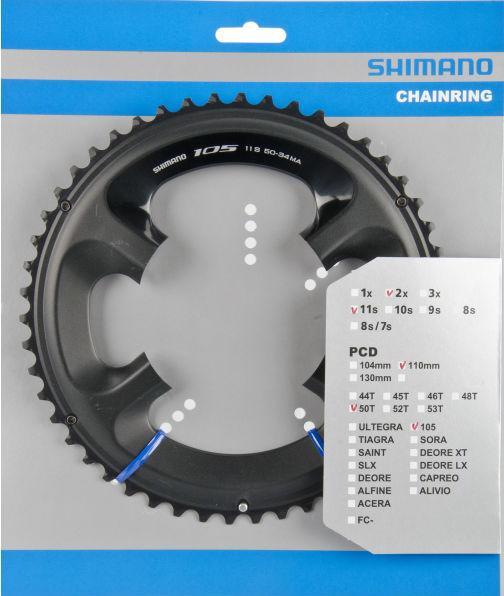 Actual product image Shimano 105 FC-5800 chainring MA 110 mm (50)