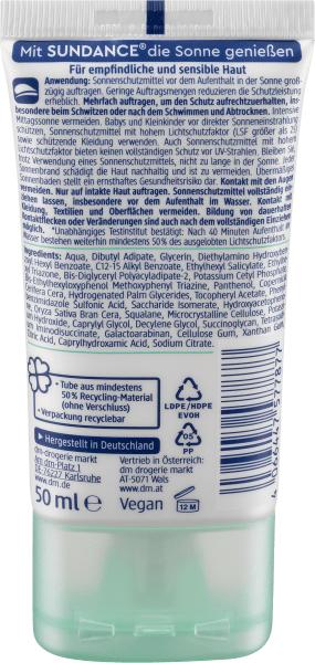 Immagine prodotto dm Sundance Sun Fluid Face Sensitive SPF 50+, 50ml (Crema solare, SPF 50+, 50 ml)