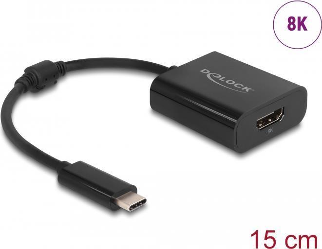 Image du produit Delock Adaptateur USB Type-C™ vers HDMI (DP Alt Mode) 8K avec fonction HDR noir (HDMI, 15 cm)