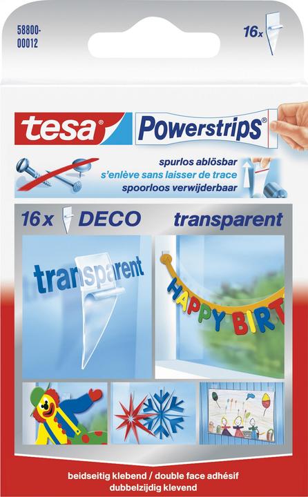 tesa Powerstrips Transparent Deco