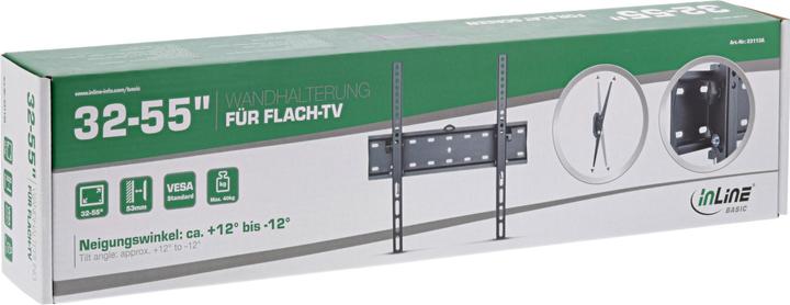 Produktbild InLine Klammer - für LCD-Display - Schwarz - Bildschirmgrösse: 81.3-139.7 cm (32"-55") (Wand, 55", 40 kg)