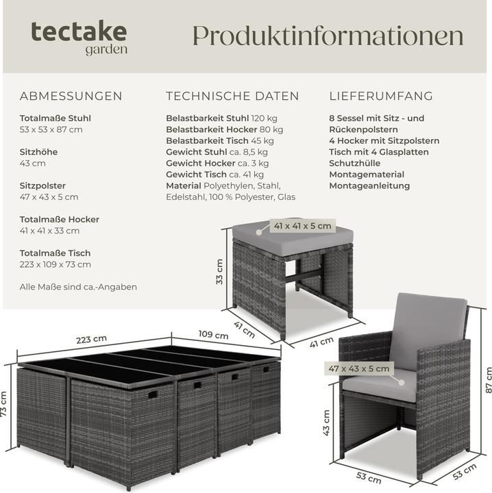 Produktbild tectake Rattan Sitzgruppe Palma