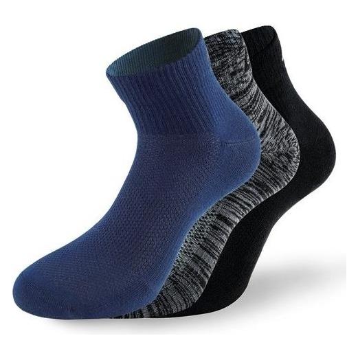 Lenz, Unisex, Socken, Performance Quarter Tech, Blau, Grau, Schwarz, (3er Pack, 39 - 42)