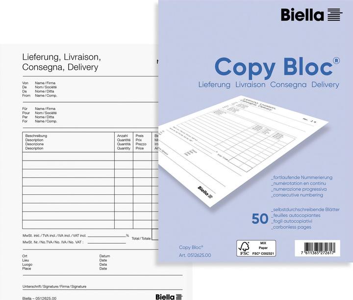 Actual product image Biella Copy Bloc delivery note pad (100 x)