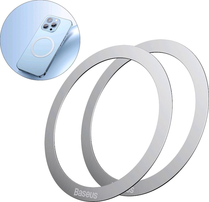 Baseus Halo Series Magnetic Metal Ring2pcs/packSilver