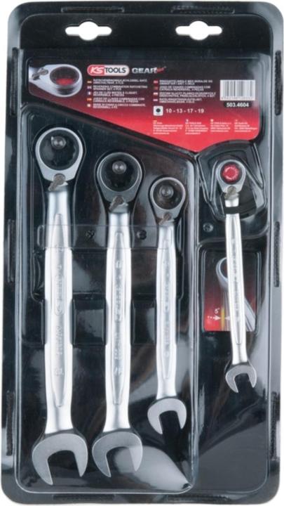 Produktbild KS Tools GEARplus Ratschenringmaulschlüssel-Satz (10 mm, 13 mm, 17 mm, 19 mm)