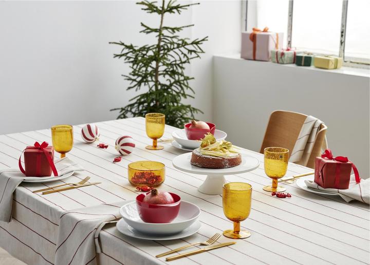 Immagine prodotto Södahl Linea di tovaglie 140 x 220 cm, Crema/Rosso (140 x 220 cm)