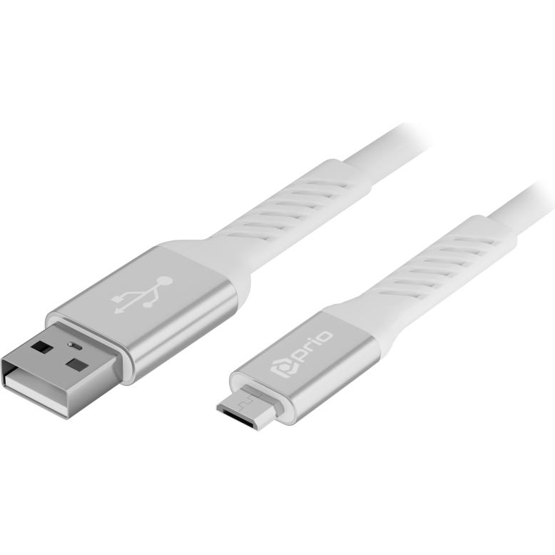 prio Cavo di ricarica e dati Micro USB a USB A 1,2 m bianco (1.20 m, USB 2.0, 15 W), Cavo USB