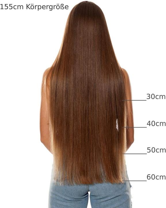 Actual product image Hair2heart Premium nanoring Real Hair Extensions Smooth 100 Strands 1g 60cm Honey Blonde (Honey blonde, 60 cm)