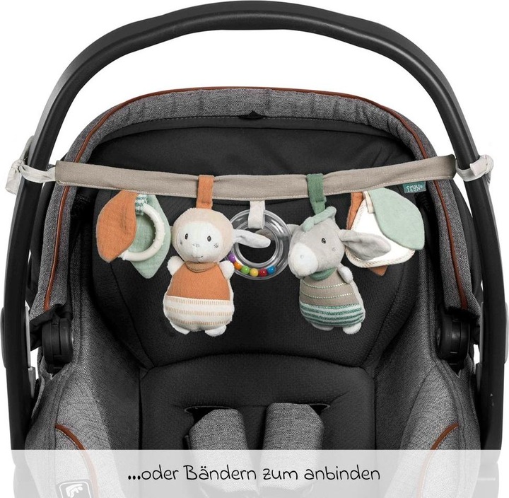 Produktbild Fehn Kinderwagenketten Kinderwagenkette mit Rassel & Quietsche - Esel & Schaf