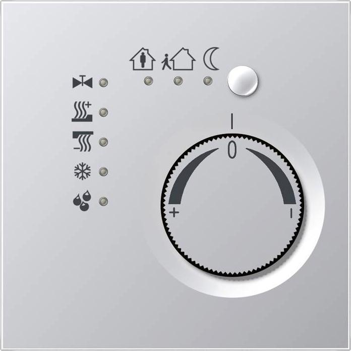 JUNG Raumtemperaturregler UP LS KNX alu mt AL2178TS, Thermostat, Silber