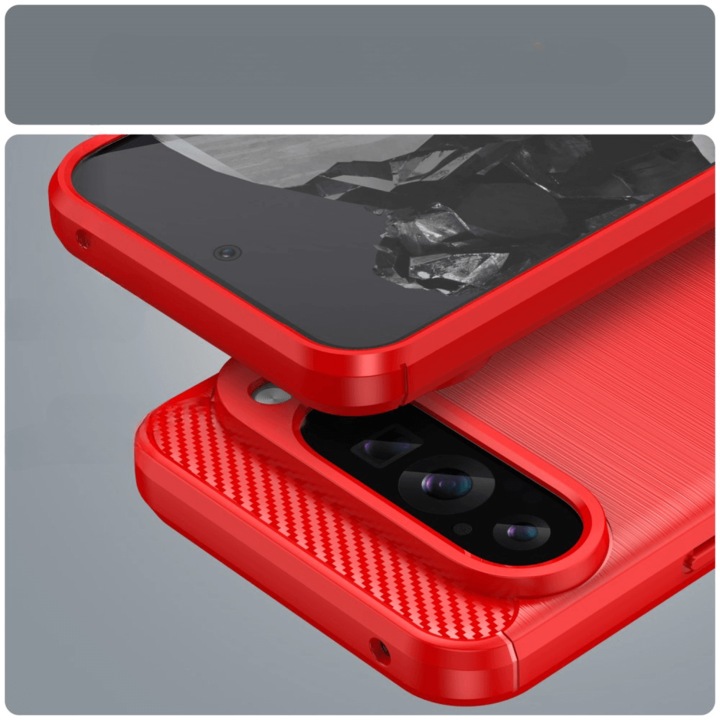 Actual product image Cover-Discount Google Pixel 9 Pro XL - Metal Carbon Look Cover (Google Pixel 9 Pro XL)