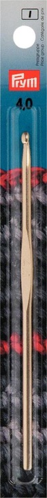 Prym Crochet hook without handle, silver 4.00 mm, 14 cm, card, aluminium