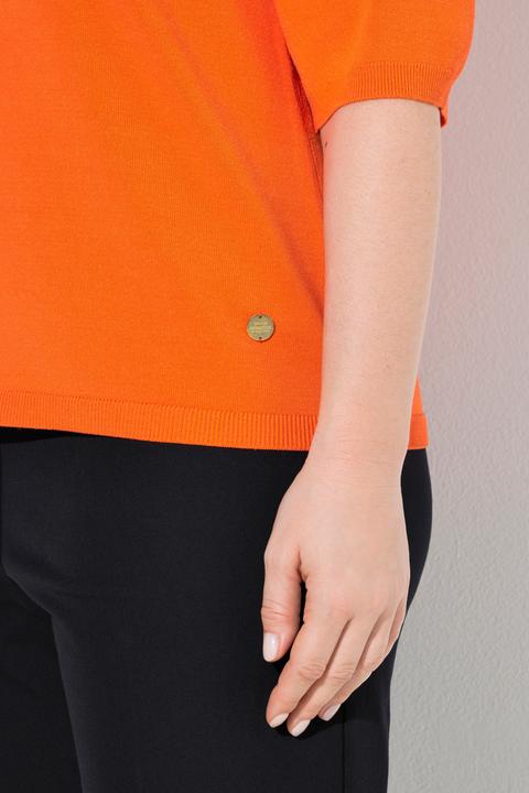 Produktbild Ulla Popken Pullover, elastischer Saum, V-Ausschnitt, Halbarm (50, 52)