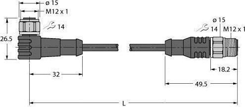 Actual product image Turck Actuator and sensor cable PP-EPDM connecting cable (5 m)