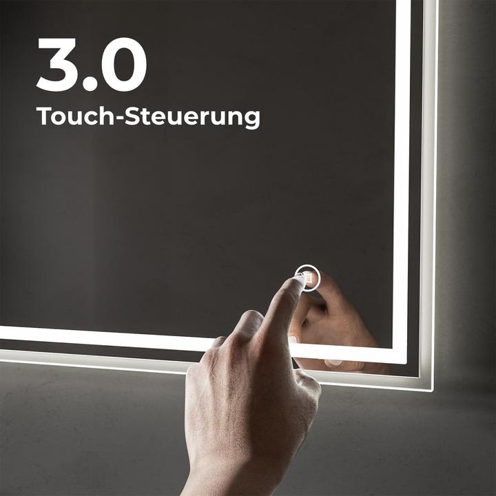 Actual product image Emke Bathroom Mirror With Lighting Φ70cm,Fog-Free, 3 Colour Temperatures (3000K-6500K)&Dimmable (70 cm)