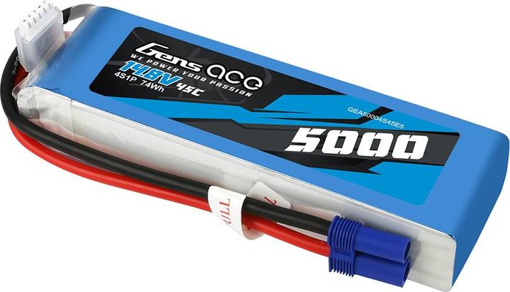 Actual product image Gens Ace RC Battery LiPo 5000 mAh 14.8 V 45 C (14.80 V, 5000 mAh)