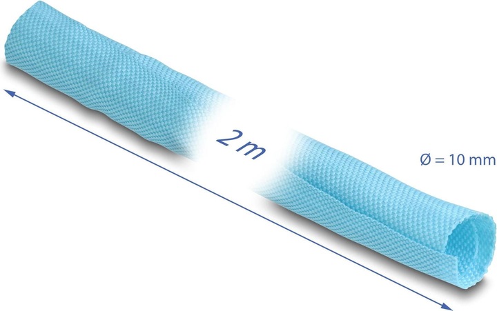 Produktbild Delock Kabelschlauch selbstschliessend 2 m x 10 mm Blau (Kabelschlauch, 200 cm)