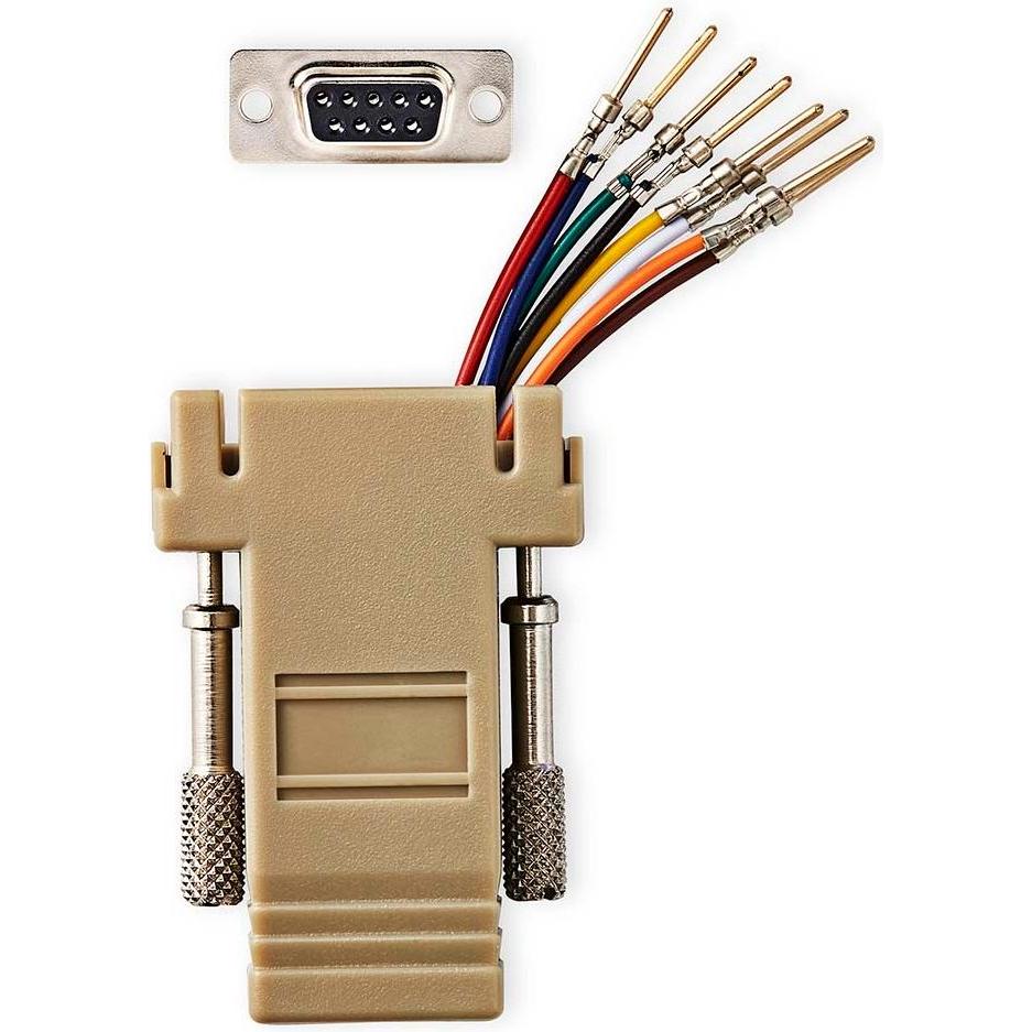 Nedis Serieller Adapter Adapter D-SUB 9-Pin Stecker RJ45 Buchse Vernickelt Elfenbein Box, Schnittstellenkabel