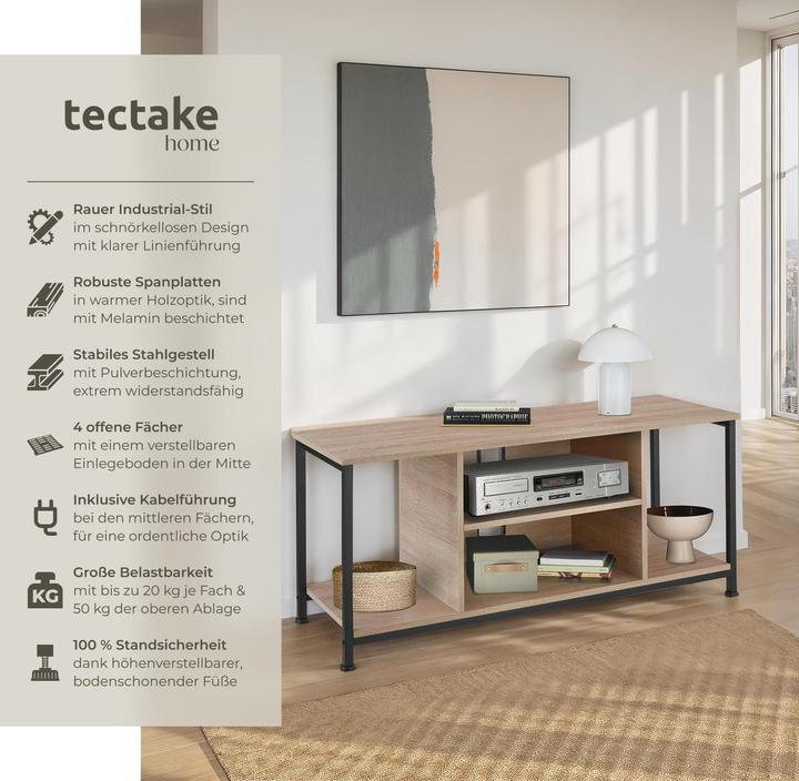 Immagine prodotto tectake Mobile basso industriale da TV (110 x 40 x 50.50 cm)