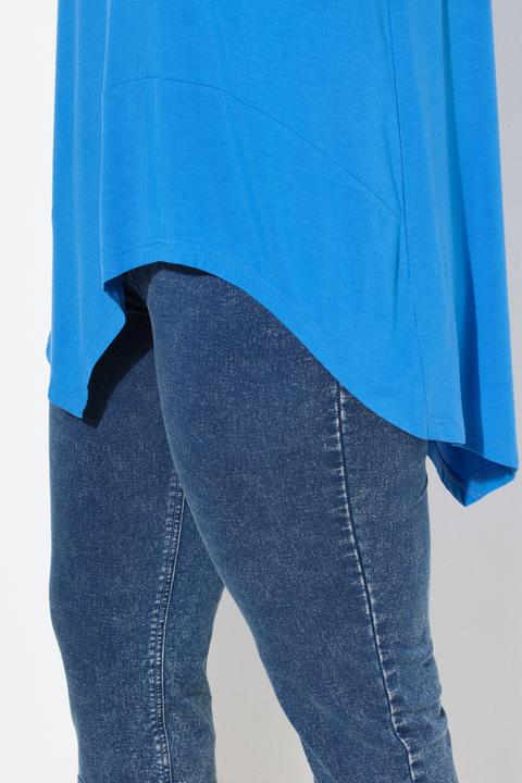 Image du produit Ulla Popken T-shirt à message, volant, décolleté en V et manches courtes (62)
