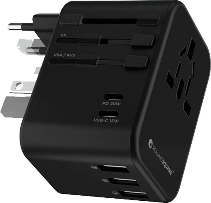 Image du produit Rolling Square Rollingsquare World Travel 5-USB chargeur rapide 35.5W noir (35.50 W, 5 ports)