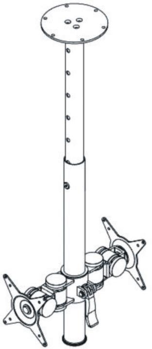 Produktbild Dataflex Viewmate Style Monitor Arm 572 - Befestigungskit (Deckenbefestigung für Dual-Dis (Decke, 43.50", 30 kg)