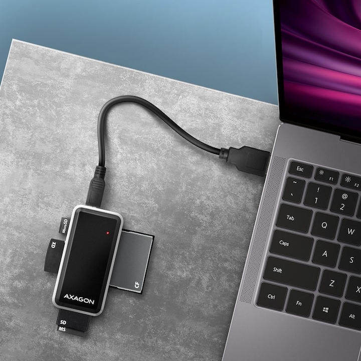Actual product image Axagon CRE-X1 - CF - CF Type II - MMC - MMC Mobile - MMCmicro - MS Duo - MS PRO - Memory (USB 2.0)