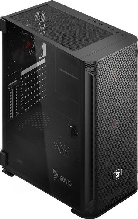 Actual product image Savio SHADOW X2 computer case Midi Tower Black (ATX, ITX, mATX)