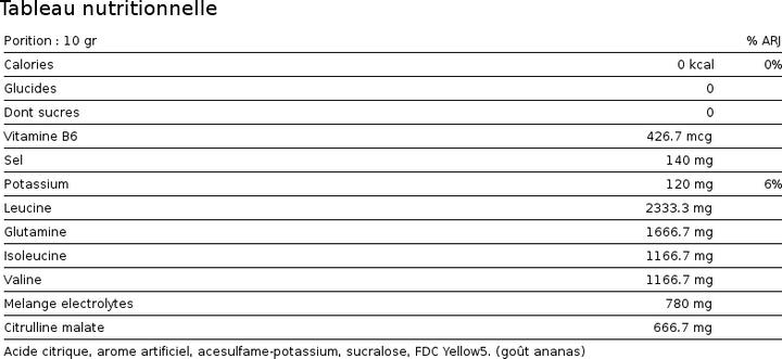 Valori nutrizionali e ingredienti Scivation Xtend BCAAS (Follia di mango, 1 x)