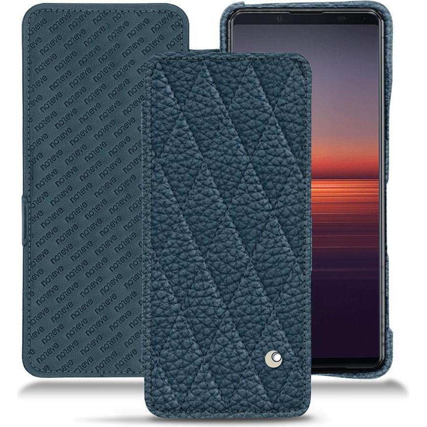 Noreve Lederschutzhülle horizontal (Sony Xperia 5 II), Smartphone Hülle, Blau