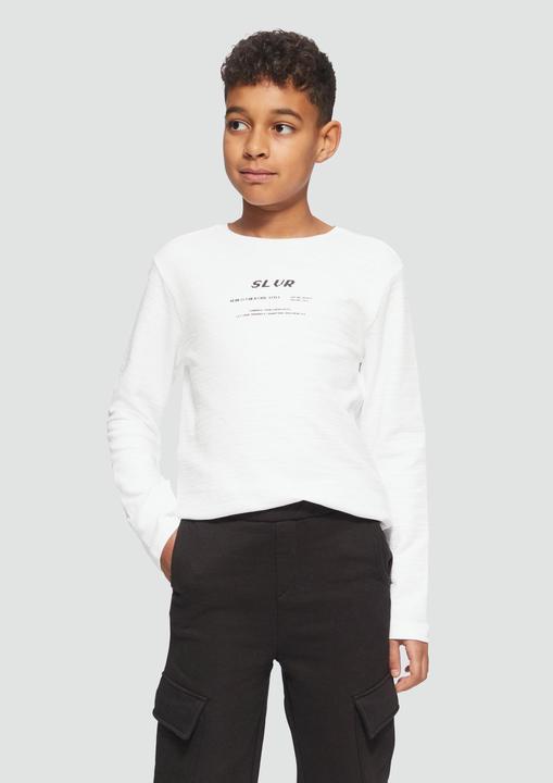 Produktbild S.Oliver T-Shirt Strukturiertes Langarmshirt mit Frontprint (146, 152)
