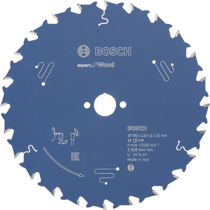 Produktbild Bosch Professional Zubehör Kreissägeblatt Expert for Wood, 190 x 20 x 2,6 mm, 24