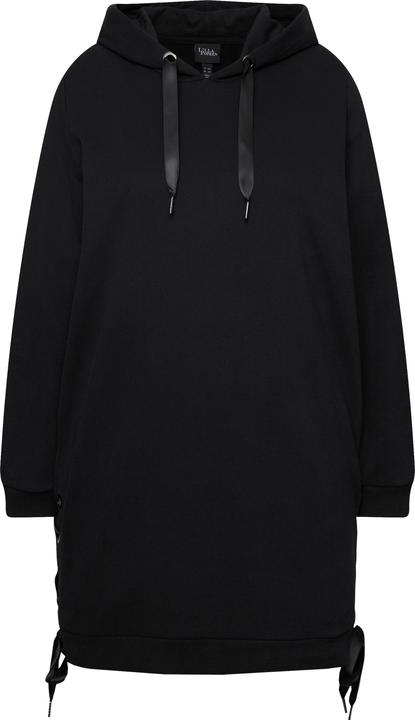 Produktbild Ulla Popken Long-Hoodie, Satinbänder, Kapuze, Langarm (50, 52)