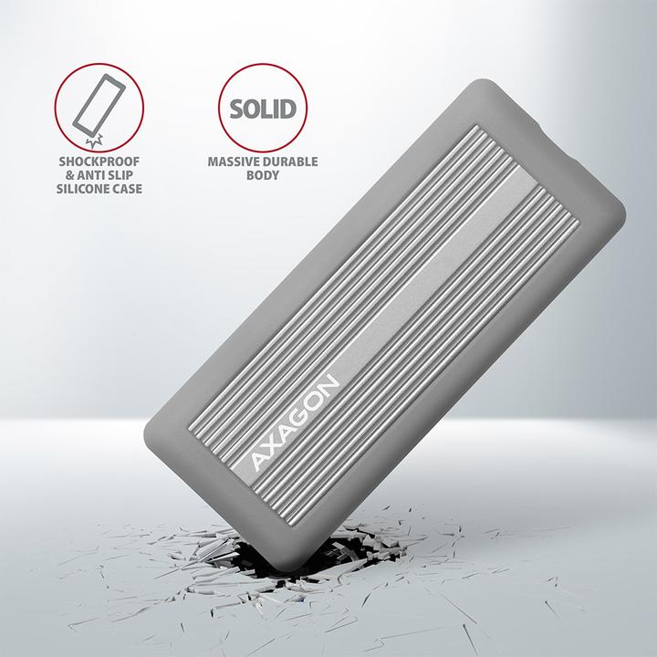 Immagine prodotto Axagon EEM2-XS SHOCKPROOF enclosure M.2 esterno - USB-C 3.2 Gen2, M.2 NVMe SSD (M.2)