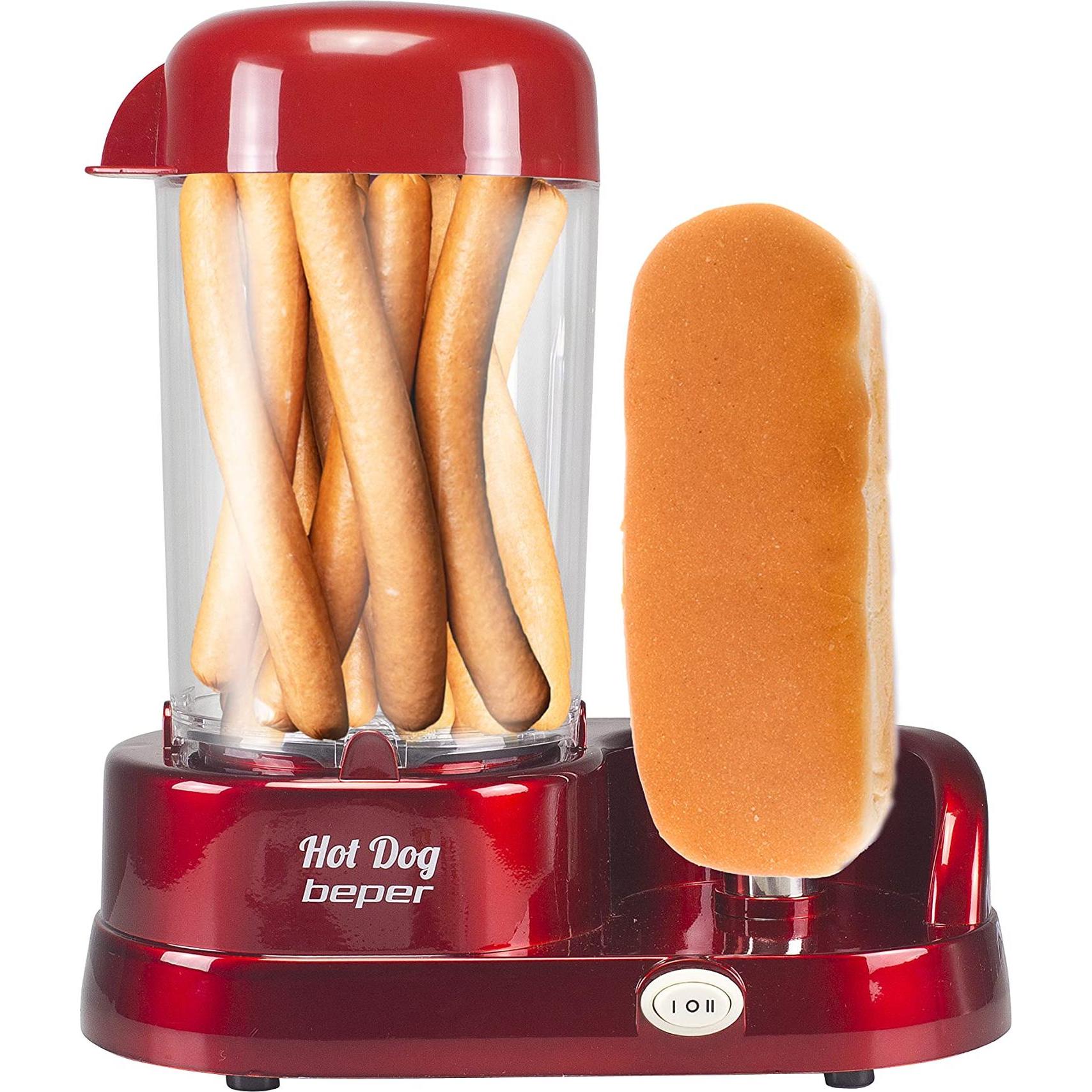 Thumbnail - Beper P101CUD501 Hot Dog Maschine, Fun Kitchen, Rot, Transparent, Silber