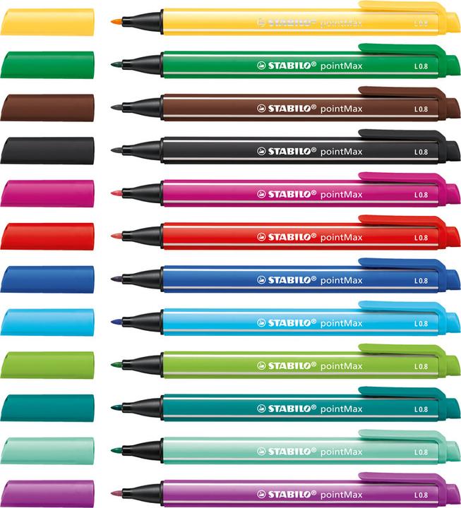 Image du produit STABILO Stylo à fibre optique pointMax (Multicolore, 12 x)