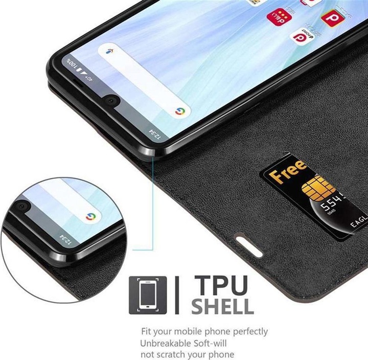 Actual product image Cadorabo Book Invisible Magnet Cover (Sharp Aquos R3)