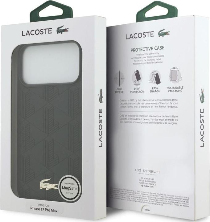 Image du produit Lacoste - Hardcase Monogramme Gold Logo MagSafe (LCHMP17XPNOK) - iPhone 17 Pro Max - Black (Apple iPhone 17 Pro Max)