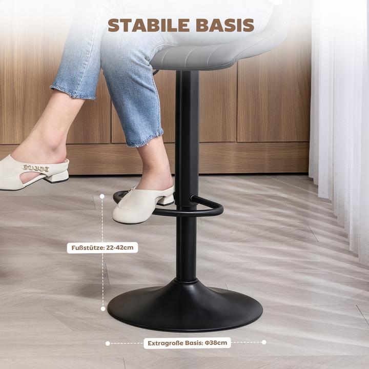 Actual product image Homcom Barhocker Kunstleder, Stahl Dunkelgrau