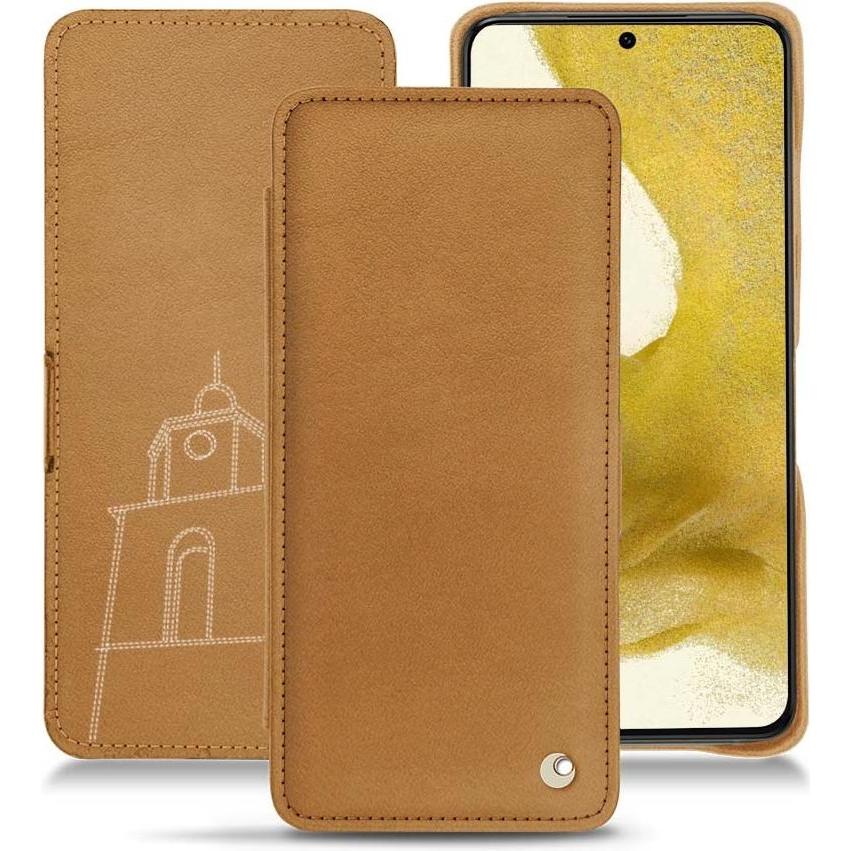 Noreve Lederschutzhülle horizontal (Samsung Galaxy S22), Smartphone Hülle, Braun