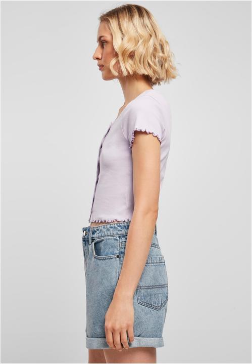 Produktbild Urban Classics Ladies Cropped Button Up Rib Tee (4XL)