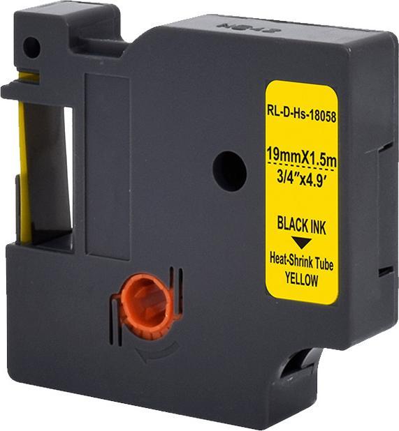 Actual product image G&G Schriftband Polyolefin Bandfarbe: Gelb Schriftfarbe: Schwarz 19 mm 1.5 m (1.90 cm, Black, Yellow)