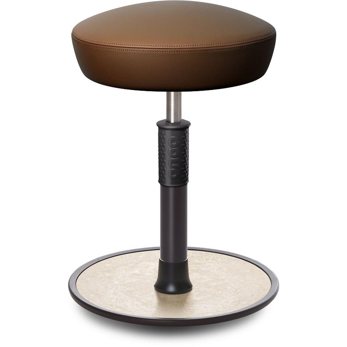 Ongo, Bürostuhl, Sitz- Stehhocker Free Regular Hutsitz Boxmark Leder Braun schwarz /cremeweiss