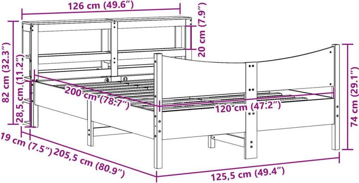 Image du produit vidaXL Bettrahmen (120 x 200 cm)