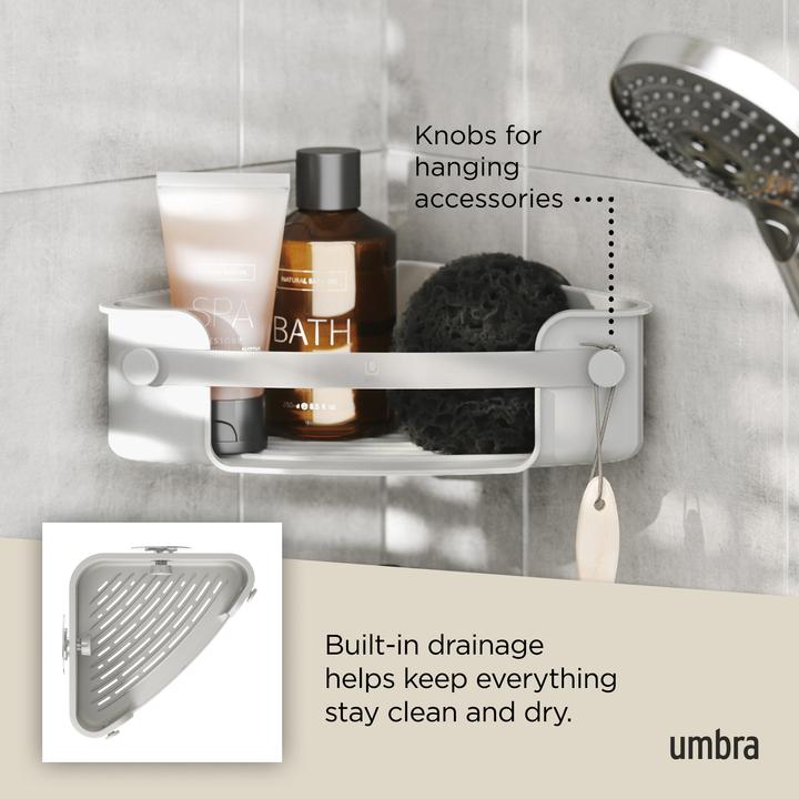 Produktbild Umbra FLEX Klebe-Eckbehälter, grau (19 x 30 x 9 cm)