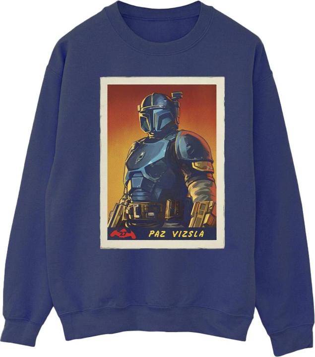 Actual product image Star Wars Mens The Mandalorian Paz Vizla Card Sweatshirt (L)