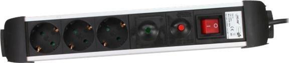Actual product image InLine Aluminium socket strip (3x, CEE 7/3, 1.50 m)